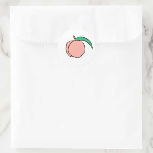 Perzik Sticker: perzik label, perzik partij benodi Ronde Sticker (Tas)