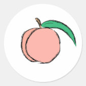 Perzik Sticker: perzik label, perzik partij benodi Ronde Sticker (Voorkant)