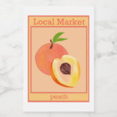 perzik-sticker voedselcontainer etiket (Enkel label)