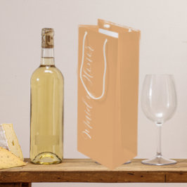 Perzik Stijlvol Schrift Getuige van de Bruid Wijn Cadeautas