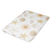 Perzik Strand Schelpen & Bloemen Moderne Glamour Badmat (Gekanteld)