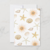 Perzik Strand Schelpen Bloemen Moderne Trouw RSVP Kaart (Achterkant)