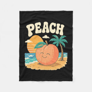 Perzik strand zomer retro schattig fruit zonsonder fleece deken