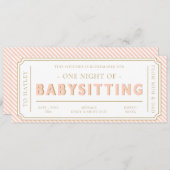 Perzik Streep Babysitting Gift Voucher Kaart (Voorkant / Achterkant)