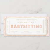 Perzik Streep Babysitting Gift Voucher Kaart (Voorkant)
