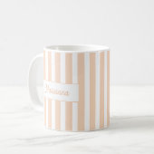 Perzik Streep Monogram Koffiemok (Voorkant links)