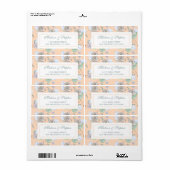 Perzik Succulenten Bloemen Waterverf - Bruiloft Etiket (Full Sheet)