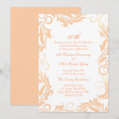 Perzik Swirl uitnodiging 60-jarig huwelijksjubileu (Voorkant / Achterkant)