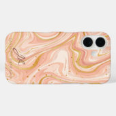 Perzik Taart Marmer Goud Glitter Case-Mate iPhone Case (Achterkant (horizontaal))