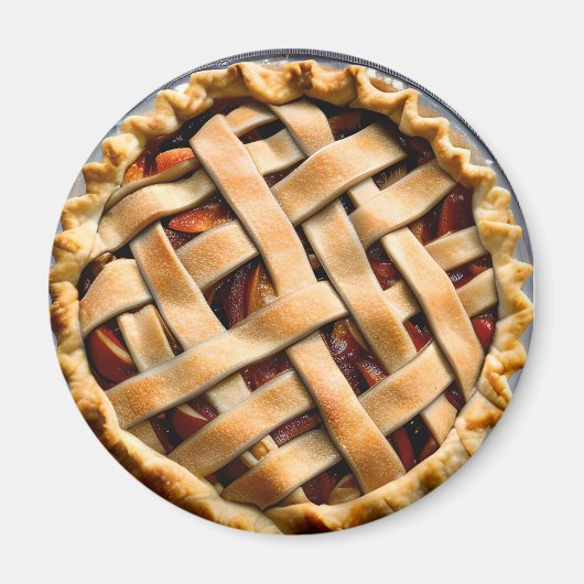 Perzik taart met een Fancy korst Magneet (Voorkant)