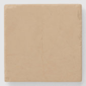 Perzik Tan Kleurblok | Zachte Trouwontwerp Stenen Onderzetter (Voorkant)