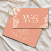 Perzik Terracotta Abstract Classy Monogram Modern Visitekaartje
