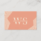 Perzik Terracotta Abstract Classy Monogram Modern Visitekaartje (Voorkant)