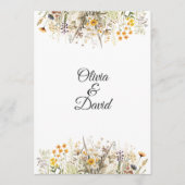 Perzik Terracotta Bloemenweide Trouwprogramma Programmakaart (Voorkant)