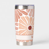 Perzik terracotta boho bloem patroon monogram geïsoleerde drinkbeker (Voorkant)