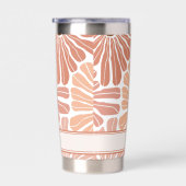 Perzik terracotta boho bloem patroon monogram geïsoleerde drinkbeker (Rechts)