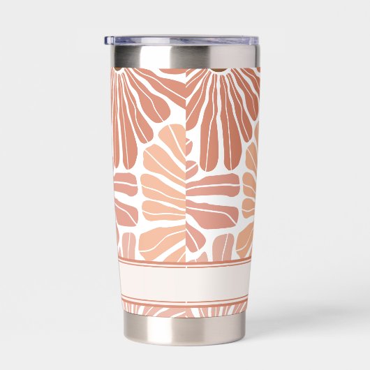 Perzik terracotta boho bloem patroon monogram geïsoleerde drinkbeker (Rechts)