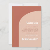 Perzik Terracotta boog bruidsmeisje voorstelkaart Kaart (Voorkant)