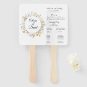 Perzik Terracotta Wildernis Bruiloftsprogramma Handwaaier (Voorkant en achterkant)