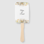 Perzik Terracotta Wildflower Meadow Bruiloft Progr Handwaaier (Voorkant)