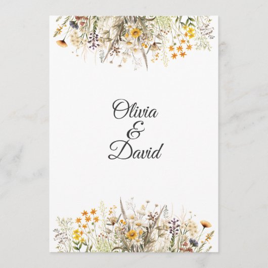 Perzik Terracotta Wildflower Meadow Bruiloft Progr Programmakaart (Voorkant)
