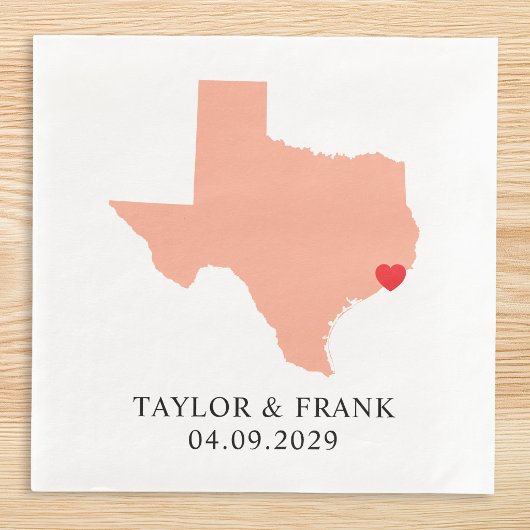 Perzik Texas Bruiloft Servet