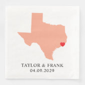 Perzik Texas Bruiloft Servet (Voorkant)
