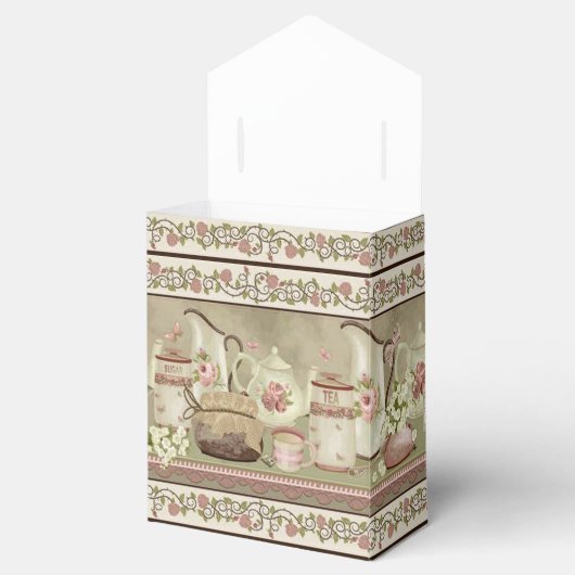  Perzik Thee & Rozen Tent Favor Box Bedankdoosjes (Geopend)