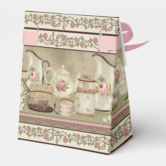  Perzik Thee & Rozen Tent Favor Box Bedankdoosjes (Achterkant)