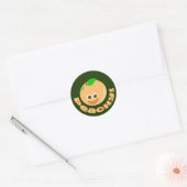 Perzik Tijd Leuke Cartoon Cute Ronde Sticker (Envelop)