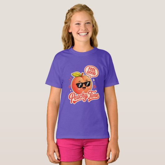 Perzik Tijd Mooie Meisjes T-Shirt (Voorkant volledig)
