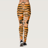 Perzik tijger streep patroon leggings (Achterkant)