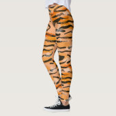Perzik tijger streep patroon leggings (Links)
