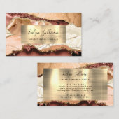 Perzik tinten en Gold Agaat Visitekaartje (Voorkant / Achterkant)