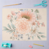 Perzik Tone Waterverf Tuin Bloemen Decoupage Tissuepapier (Craft)