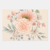 Perzik Tone Waterverf Zomertuin Florals Inpakpapier Vel (Voorkant 2)