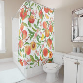 Perzik Tropisch fruit  patroon. Douchegordijn (In situ)