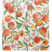 Perzik Tropisch fruit patroon. Douchegordijn (Voorkant)