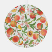 Perzik Tropisch fruit patroon. Glas Ornament (Achterkant)