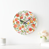 Perzik Tropisch fruit  patroon. Grote Klok (Huis)