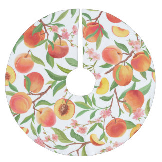 Perzik Tropisch fruit patroon. Kerstboom Rok