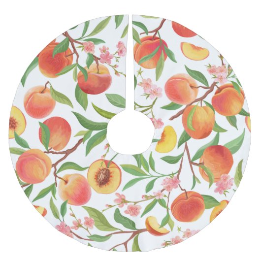 Perzik Tropisch fruit patroon. Kerstboom Rok (Voorkant)