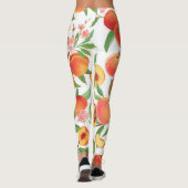 Perzik Tropisch fruit patroon. Leggings (Achterkant)