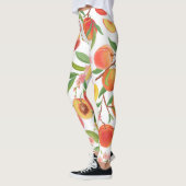 Perzik Tropisch fruit patroon. Leggings (Links)
