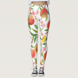Perzik Tropisch fruit patroon. Leggings