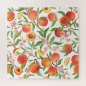 Perzik Tropisch fruit patroon. Legpuzzel (Horizontaal)