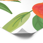 Perzik Tropisch fruit  patroon. Poster (Hoek)