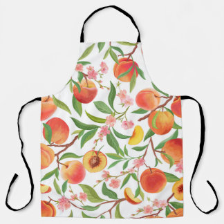 Perzik Tropisch fruit patroon. Schort