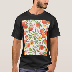 Perzik Tropisch fruit patroon. T-shirt