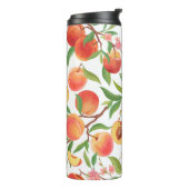 Perzik Tropisch fruit patroon. Thermosbeker (Gedraaid links)